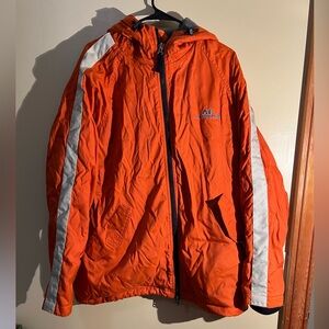 Men’s Abercrombie & Fitch Orange Heavy Fleece Lined Winter Coat Size Medium